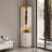 82.68"H Luxury Style Corner Wine Cabinet, Modern Minimalist Triangular Storage Cabinet, Glass Wall Corner Organizer