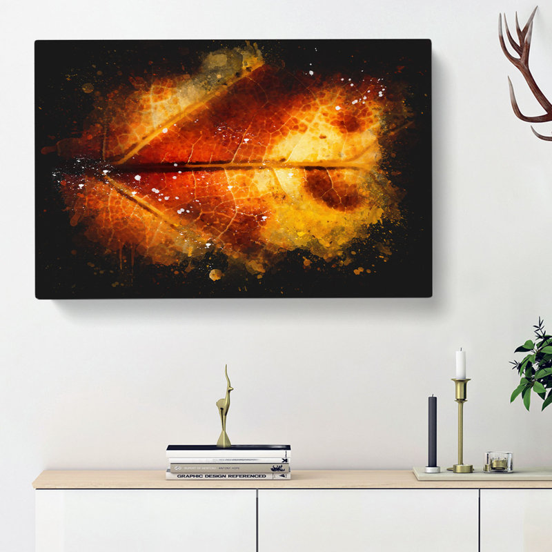 Leaf In The Autumn - Wrapped Canvas, 50cm H x 76cm W x 3cm D