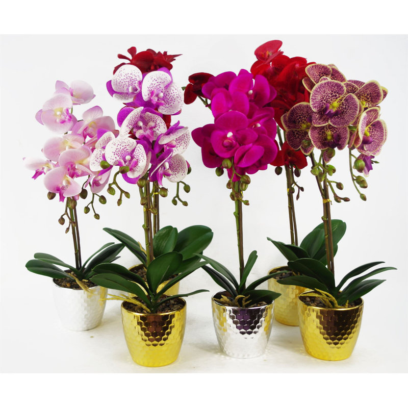50cm Faux Plant in Pot Liner, Red