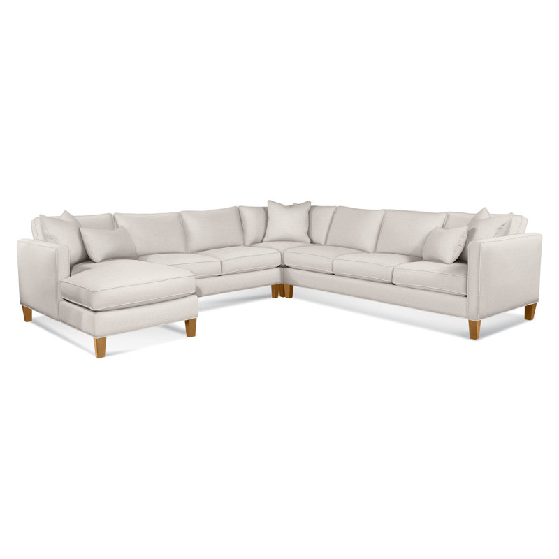 Sectional, White Textured Performance; 0865-91, Left Hand Facing, Honey