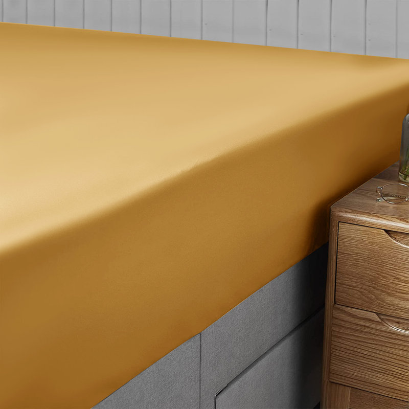 Aerona 200 Thread Count Microfiber Brushed Fitted Sheet, Ochre, Single (3')