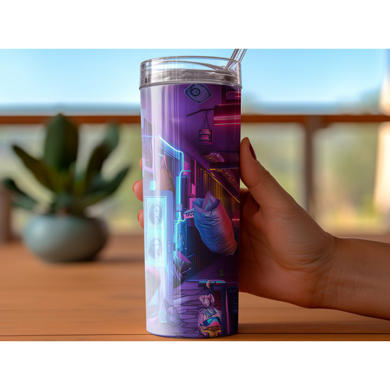 Choose Handmade Tumblers 591ml Vacuum Insulated Stainless Steel (18/8) Travel Tumbler with Straw