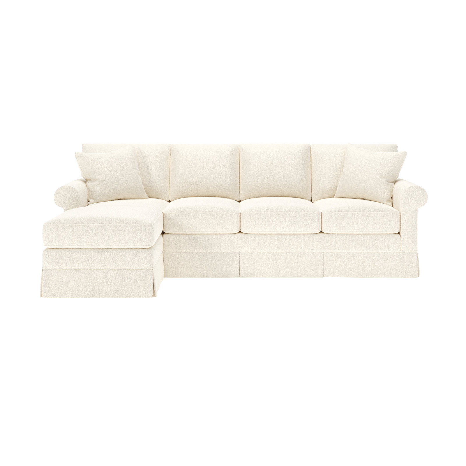 Friedman Upholstered Sectional, Left Hand Facing, Davis Pearl Performance Bouclé