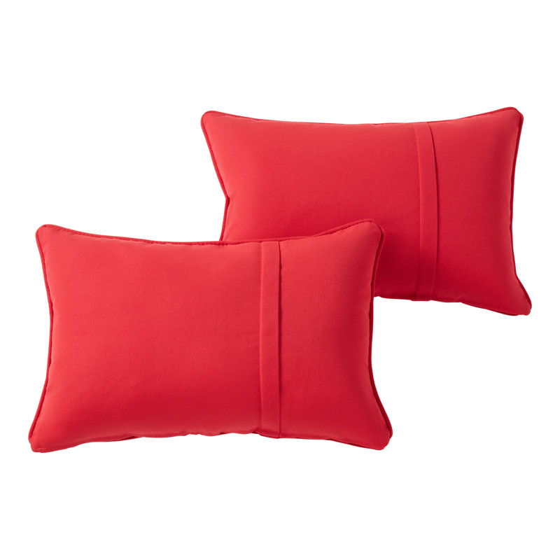 Sunbrella Rectangle Throw Pillow, Canvas Jockey Red