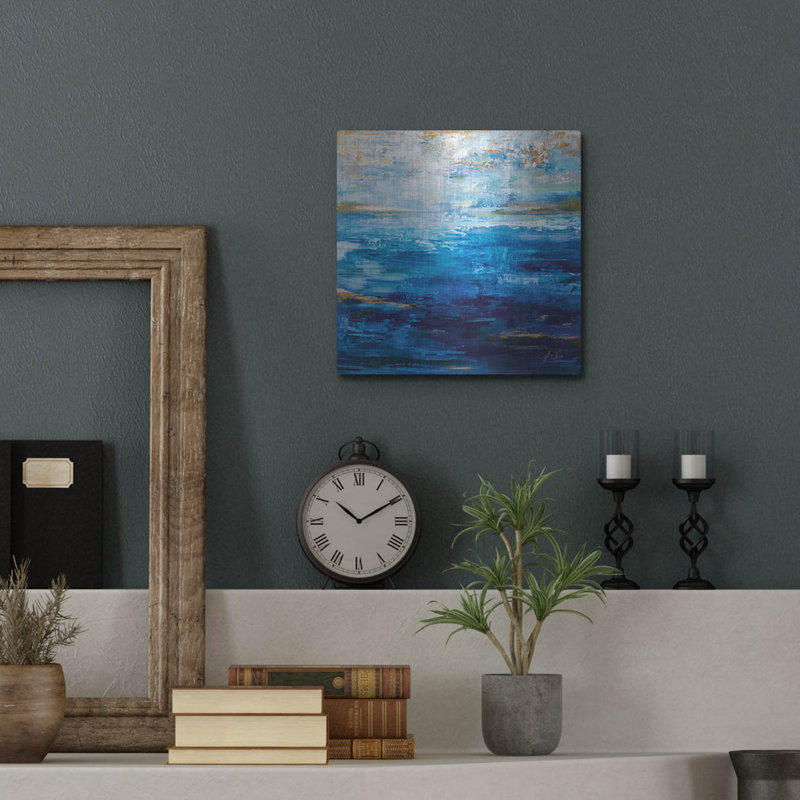 «Lark Manor» «Deep Blue» par Jeanette Vertentes, art mural en métal, H 12 po x l 12 po