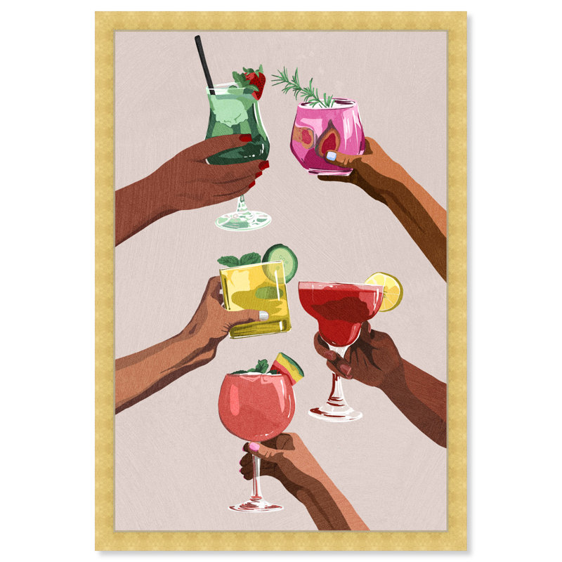 Rappelez-vous ceci - peinture encadrée sur papier, Cadre doré, H 45 po x l 30 po x P 1,75 po