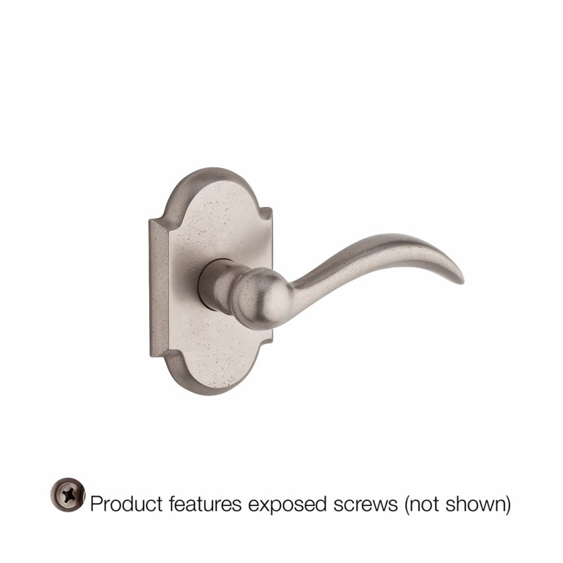 Arch Keyed Door Lever with Rustic Arch Rose, Dark Bronze, Right