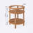 Soho Round Nightstand, Solid Beech Wood Bedside Table with 2 Shelves for Bedroom