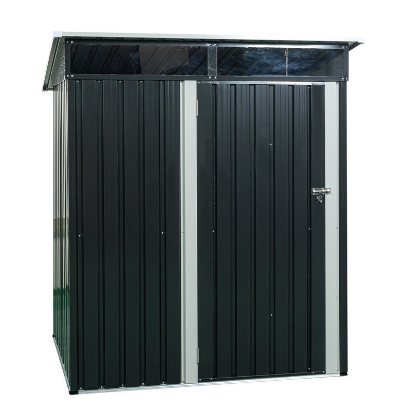 Remise de rangement extérieure en métal avec plaque transparente - Noir