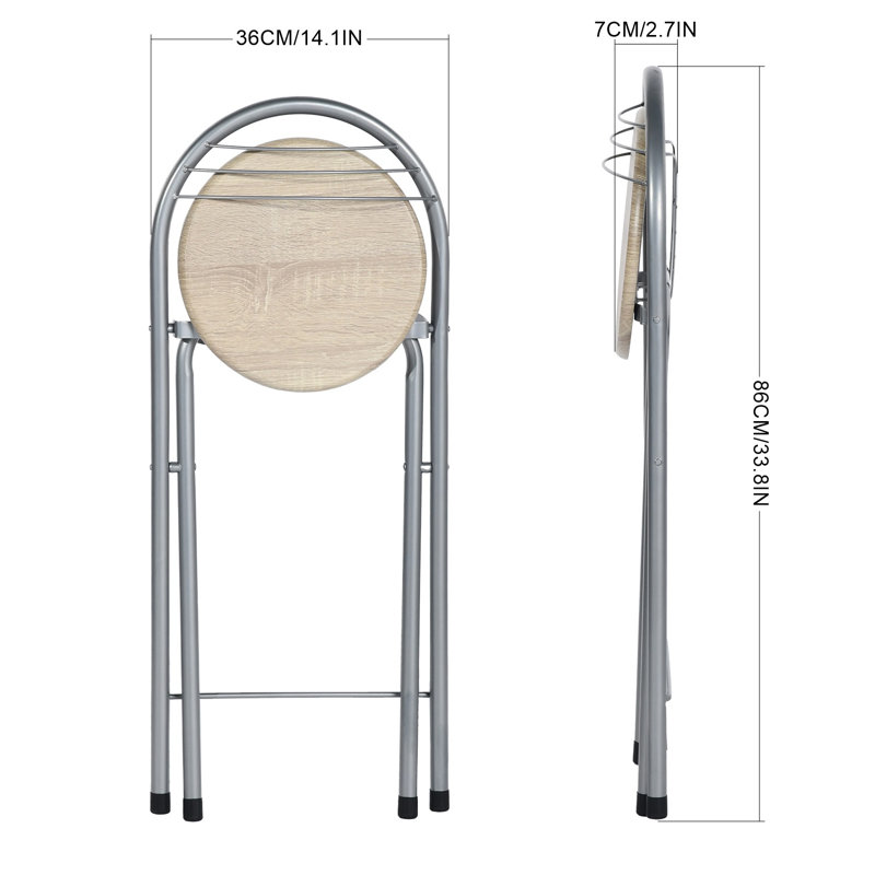 Contesa Counter Stool with Metal Frame, 2, Beech