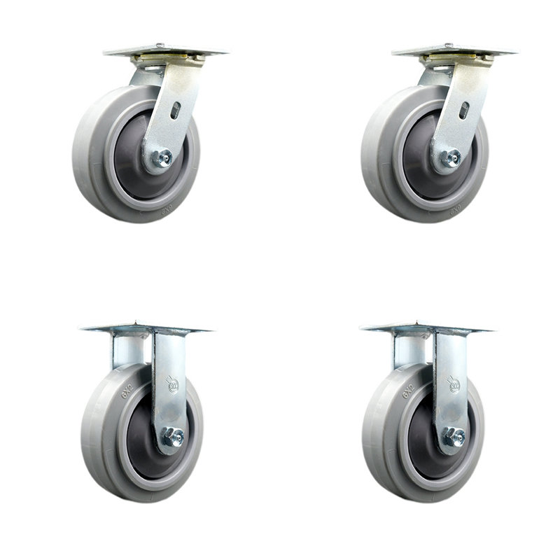 4-Piece Thermoplastic Rubber Caster Set
