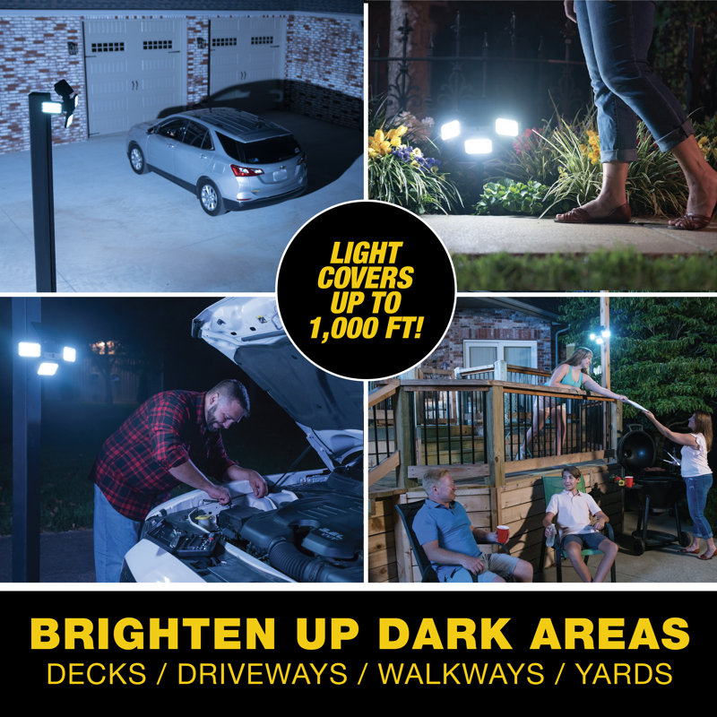 Bell+Howell Bionic Solar Powered White Floodlight with Remote Control, Wide Angle + Motion Activated