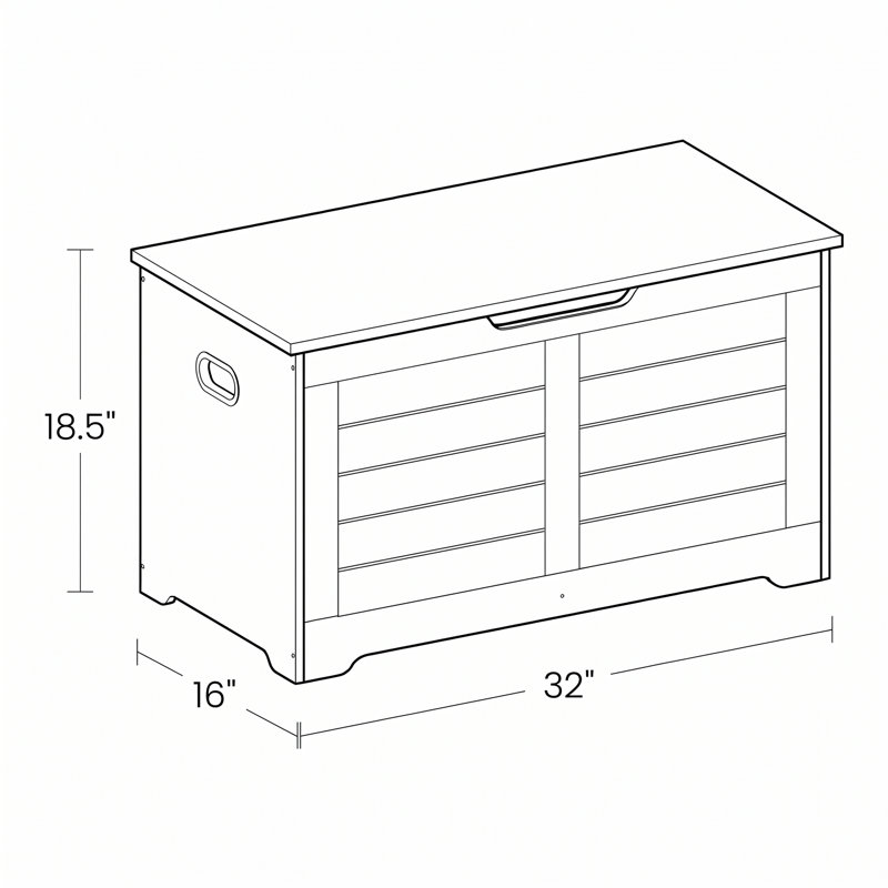 Kebra Flip-Top Manufactured Wood Storage Bench, 18.5" H x 32" W x 16" D, Cloud White