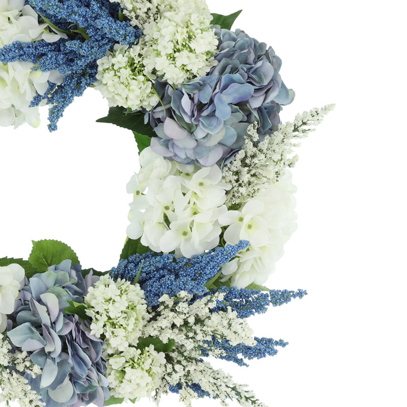 23" Wreath with Hydrangeas and Heather
