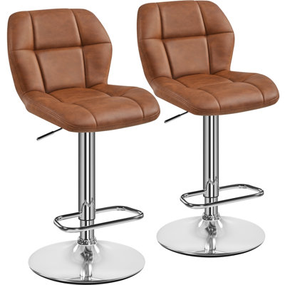 Height Adjustable Modern Faux Leather Swivel Bar Stools