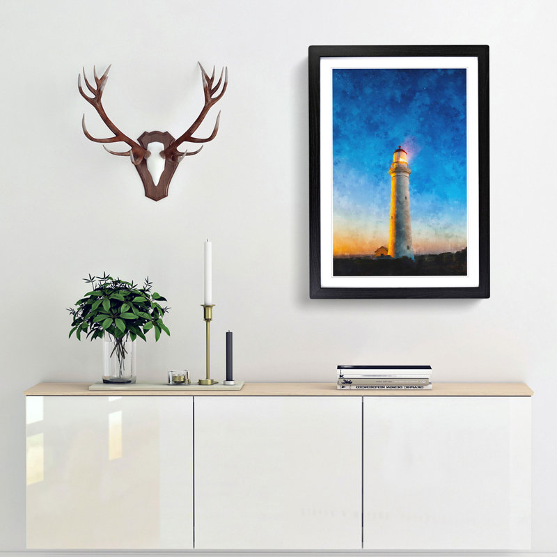 Cape Nelson Lighthouse Australia - Picture Frame Graphic Art Print, 33cm H x 24cm W x 2cm D, Black Framed