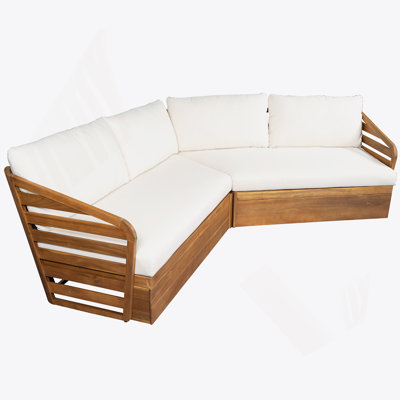 Canapé de patio, canapé en bois avec coussin