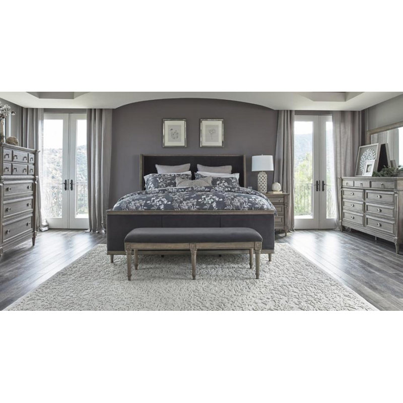 Table de chevet 3 tiroirs en gris