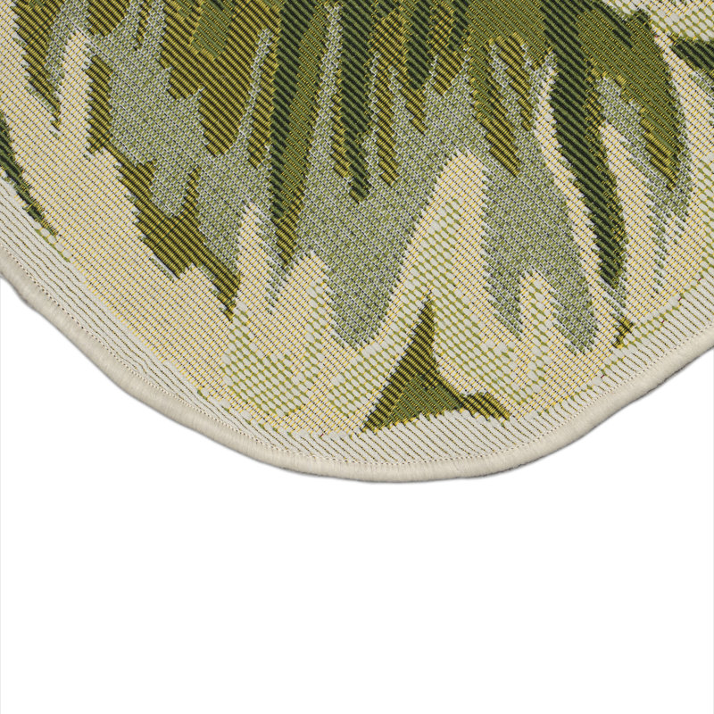 Joll Abstract Polyester Non-Skid Kitchen Mat, Green, Novelty 3'3" x 2'1"