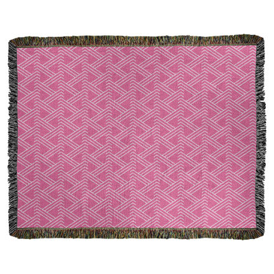 Couverture en coton tissé zigzag classique
