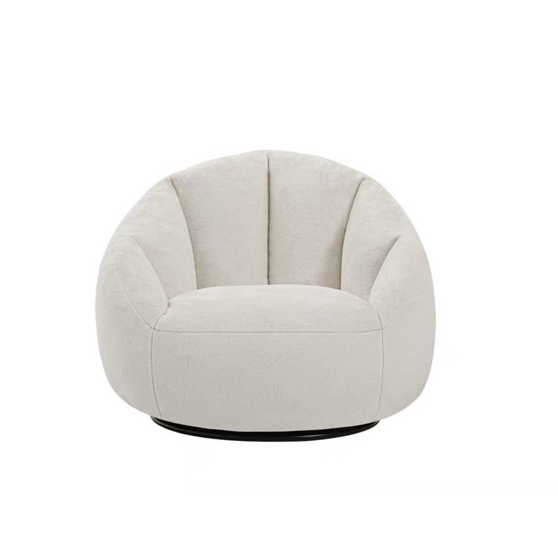 Large 360 Swivel Compression Bean Bag Chair Shell Bean Bag Sofa Lounge Floor Sofa, Beige Microfiber/Microsuede