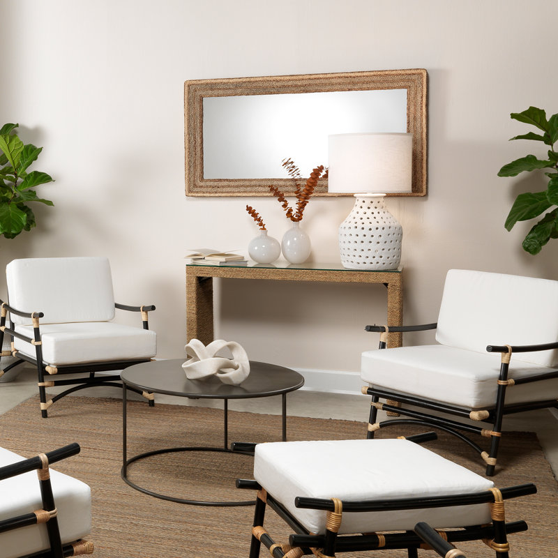 Captain 48'' Glass Top Console Table