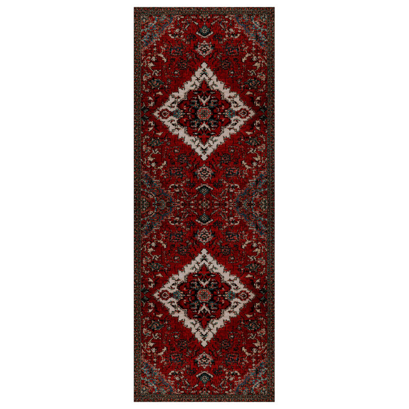 Tapis en coton imprimé chenille Guria, Tapis de couloir 3 pi 4 po x 14 pi 10 po