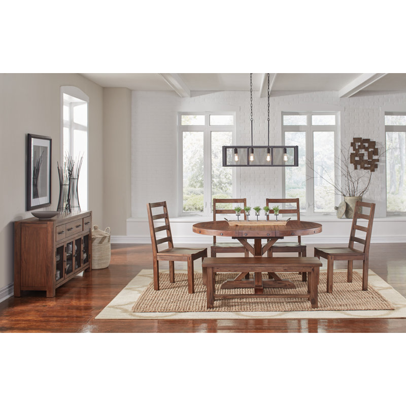 Trevion Solid Wood Bench, Mahogany
