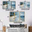 «Blue Green Palm Trees Coastal Breeze V», ensemble d'art mural palmiers et palmiers-1361709119-1361709117