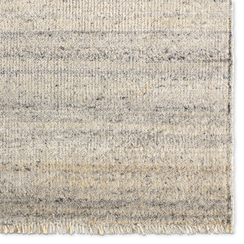 Jaipur Living Origin SAG12 Handknotted Solid White and Gray Runner Rug (3'x12'), Rectangle 8'6" x 11'6"