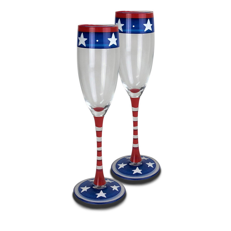 Patriotic Champagne Flute 8.5 oz