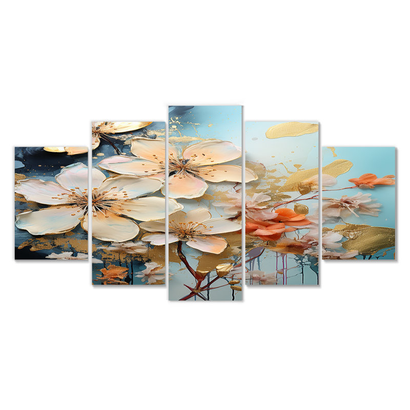 Kennham - Plumeria, art mural 5 pièces