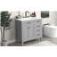 Lavabo de salle de bain de 36 pouces avec combinaison de lavabo, avec armoire de salle de bain à tiroir, structure en bois massif et panneau de fibres à densité moyenne-982980833