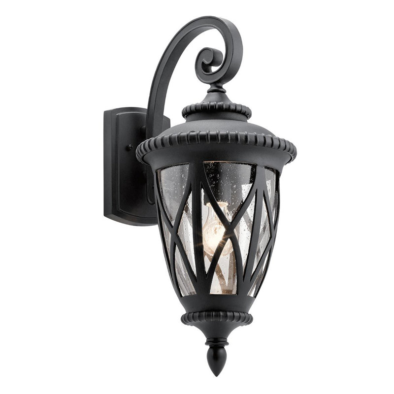 Farella Black Outdoor Wall Lantern, 59.5cm H x 26cm W x 33.1cm D