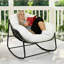 Chaise berçante moderne, structure en métal, dossier ergonomique avec coussin épais, capacité de 330 lb, porche intérieur et avant, jardin, cour arrière, confortable et durable-920000233-907135359