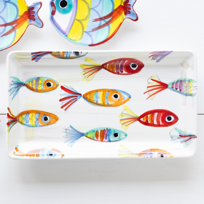 Pesci Colorati Terra Bianca Platter