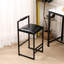 Tabouret de bar noir de 2: hauteur comptoir, rembourrage en cuir pu, repose-pieds, structure en métal stable pour les meubles-lavabos et appartements 2 tabourets de hauteur: rembourrés, robustes et fonctionnels-424399860
