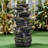 6-Tiers Cascading Rock Outdoor/Garden Water Fountain With LED Lights And Pump - Outdoor Freestanding Fountains Porch, Yard Decor