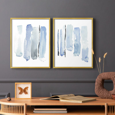 Impression encadrée Blue I-Premium - prête à être accrochée - aucun clou requis - aucun clou requis
