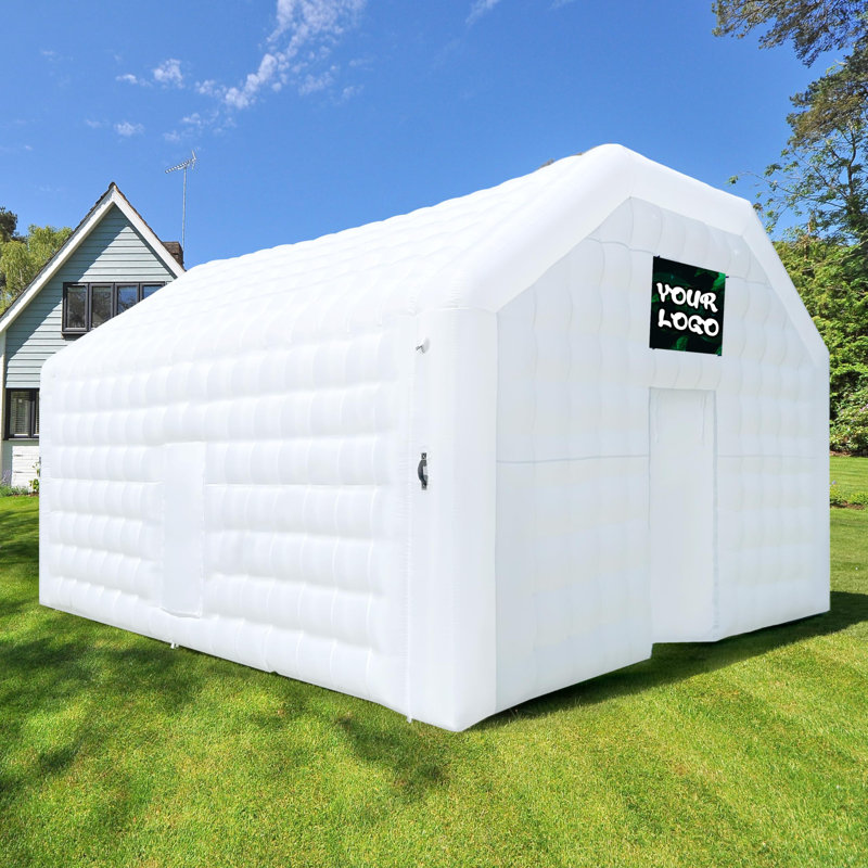 20' x 16.5' White Inflatable Party Tent Nightclub Dome with Air Blower, 143" H x 236.22" W x 236.22" D, White