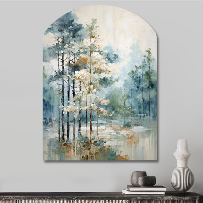Haliee pin Enchanted Forest II - pin arche, art mural en métal pour le salon, impression asymétrique traditionnelle