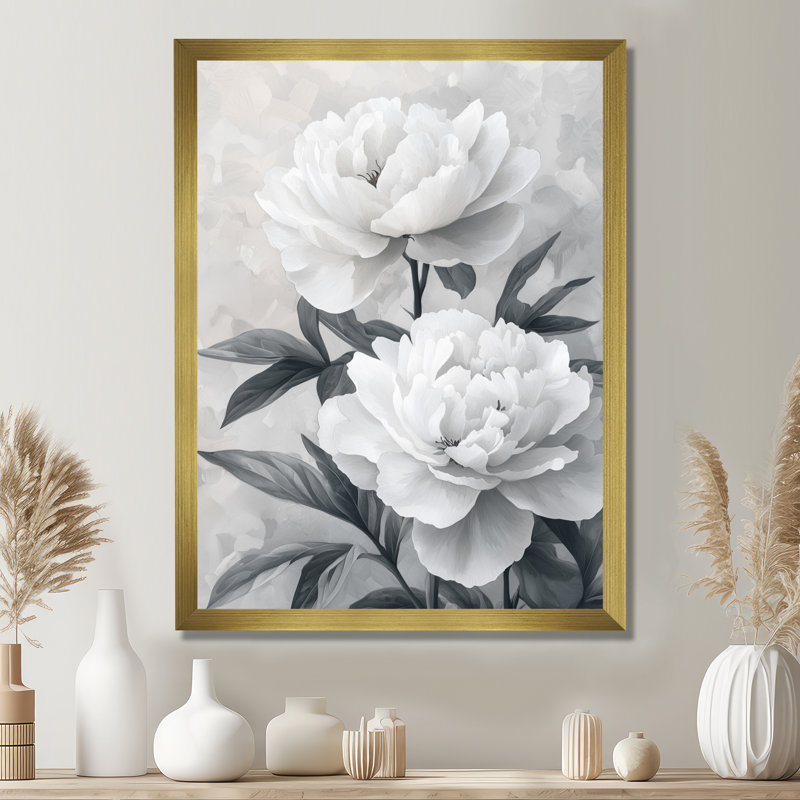 Boutell - impressions sur toile florales, H 20 po x l 12 po, Reproduction encadrée d'une seule photo, Doré