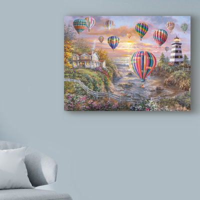 " Balloons Over Cottage Cove " by Nicky Boehme