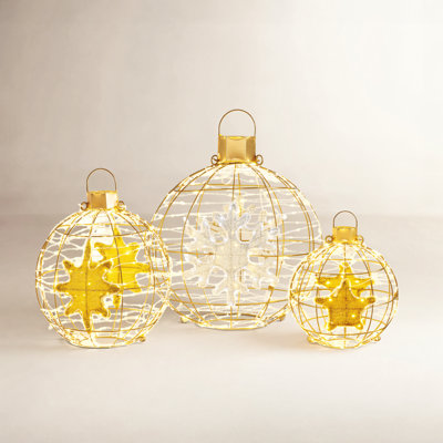 3-Piece Pre-Lit LED Lantern Ball Set