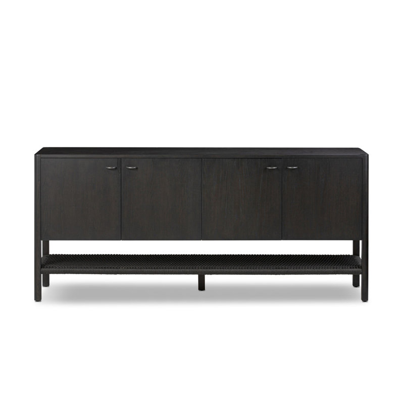 Zuma 72.25'' W Solid Wood Sideboard, Smoked Black Ash
