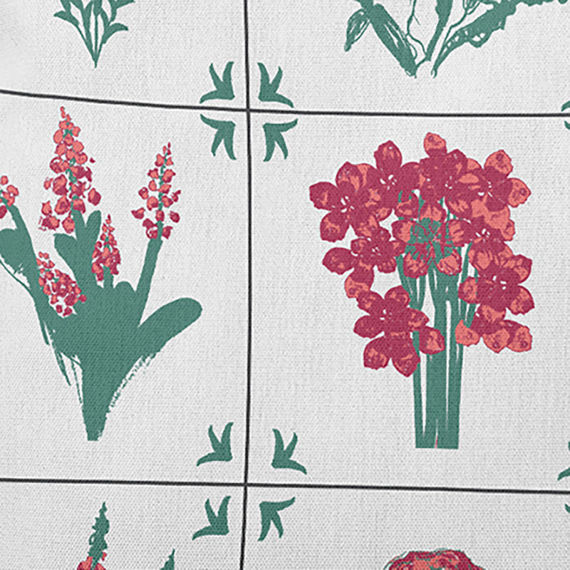 Coussin intérieur / extérieur Leafy Branch, H 20 po x l 20 po, Floral rouge / vert