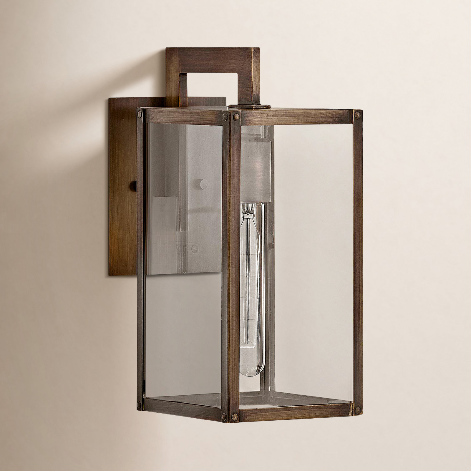 Caliana Single Light Outdoor Aluminum Wall Light, 13.25" H x 6" W x 9" D