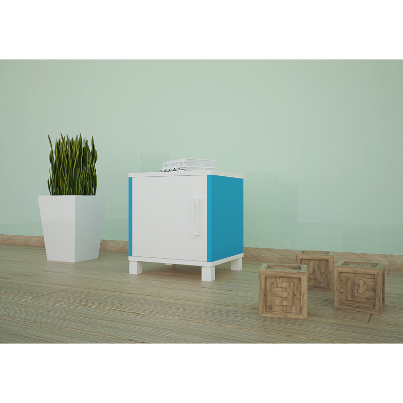 Williar Nightstand, White/Blue