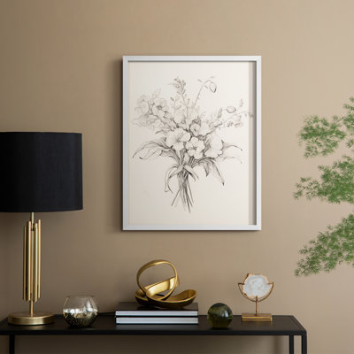 Vintage Floral Print XVI Framed Print - Solid Wood