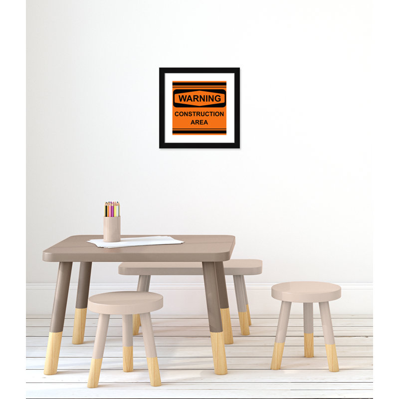 Avertissement 2 impression sur papier, H 18 po x l 18 po x P 0,63 po, Cadre noir